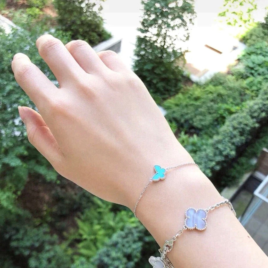 [Glimmer]BUTTERFLY TURQUOISE BUTTERFLY BRACELET SILVER