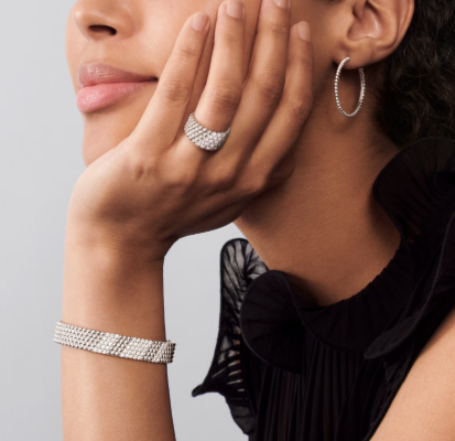 [Glimmer]Five-row diamond bracelet