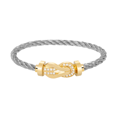 [Glimmer]CHANCE LARGE 8 FIGURE BUCKLE HALF DIAMOND BRACELET GOLD