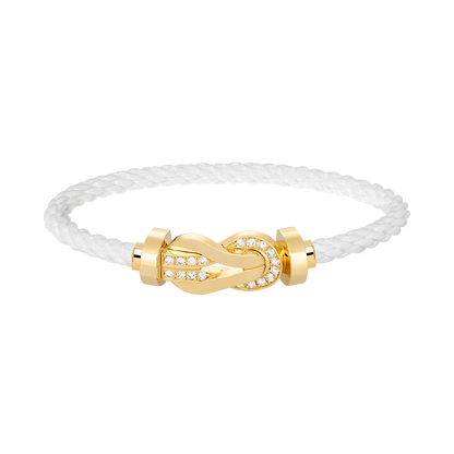 [Glimmer]CHANCE LARGE 8 FIGURE BUCKLE HALF DIAMOND BRACELET GOLD