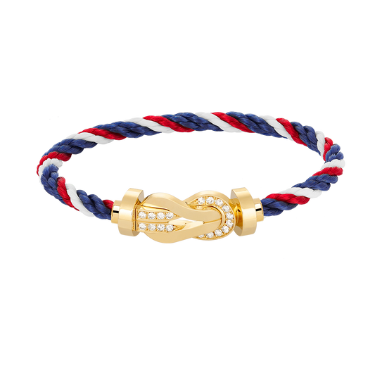 [Glimmer]CHANCE LARGE 8 FIGURE BUCKLE HALF DIAMOND BRACELET GOLD