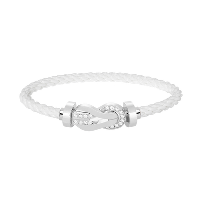 [Glimmer]CHANCE LARGE 8 FIGURE BUCKLE HALF DIAMOND BRACELET SILVER