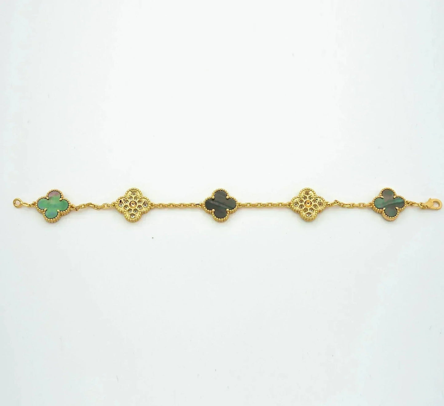 [Glimmer] CLOVER 5 MOTIF GRAY MOP BRACELET COLLECTION