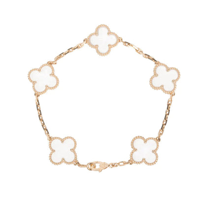 [Glimmer]CLOVER 5 MOTIF ROCK CRYSTAL BRACELET