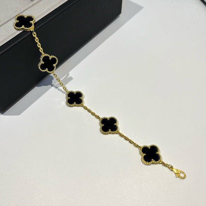 [Glimmer] CLOVER 5 モチーフ オニキス ブレスレット コレクション