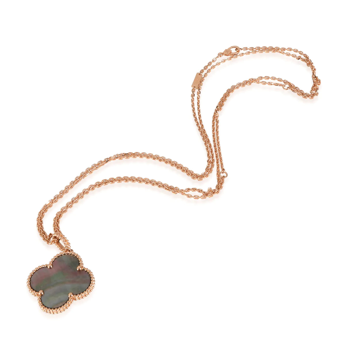[Glimmer]CLOVER 25MM GOLD DARK MOP BIG CLOVER NECKLACE