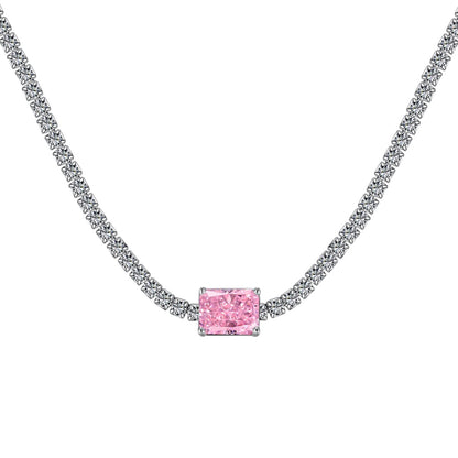 [Glimmer Jewelry]2.0 carat Ornate Emerald Cut Necklace
