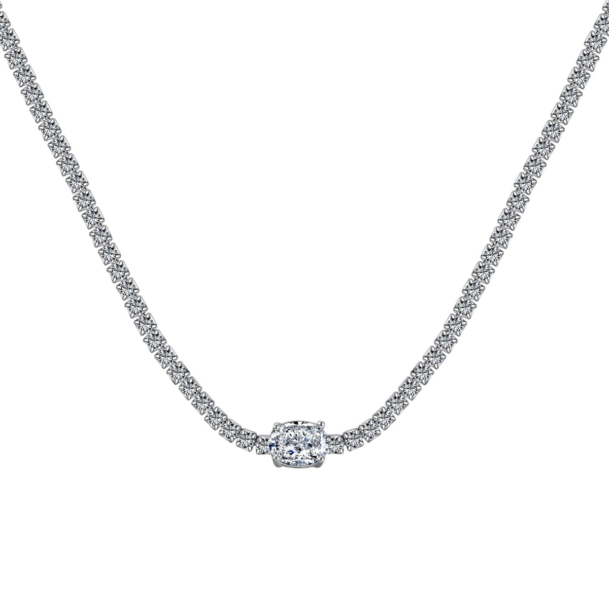 [Glimmer Jewelry]1.0 Carat Shining Oval Cut Necklace
