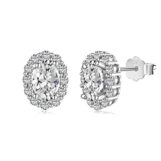 [Glimmer Jewelry]Delicate Unique Oval Cut Daily Earrings