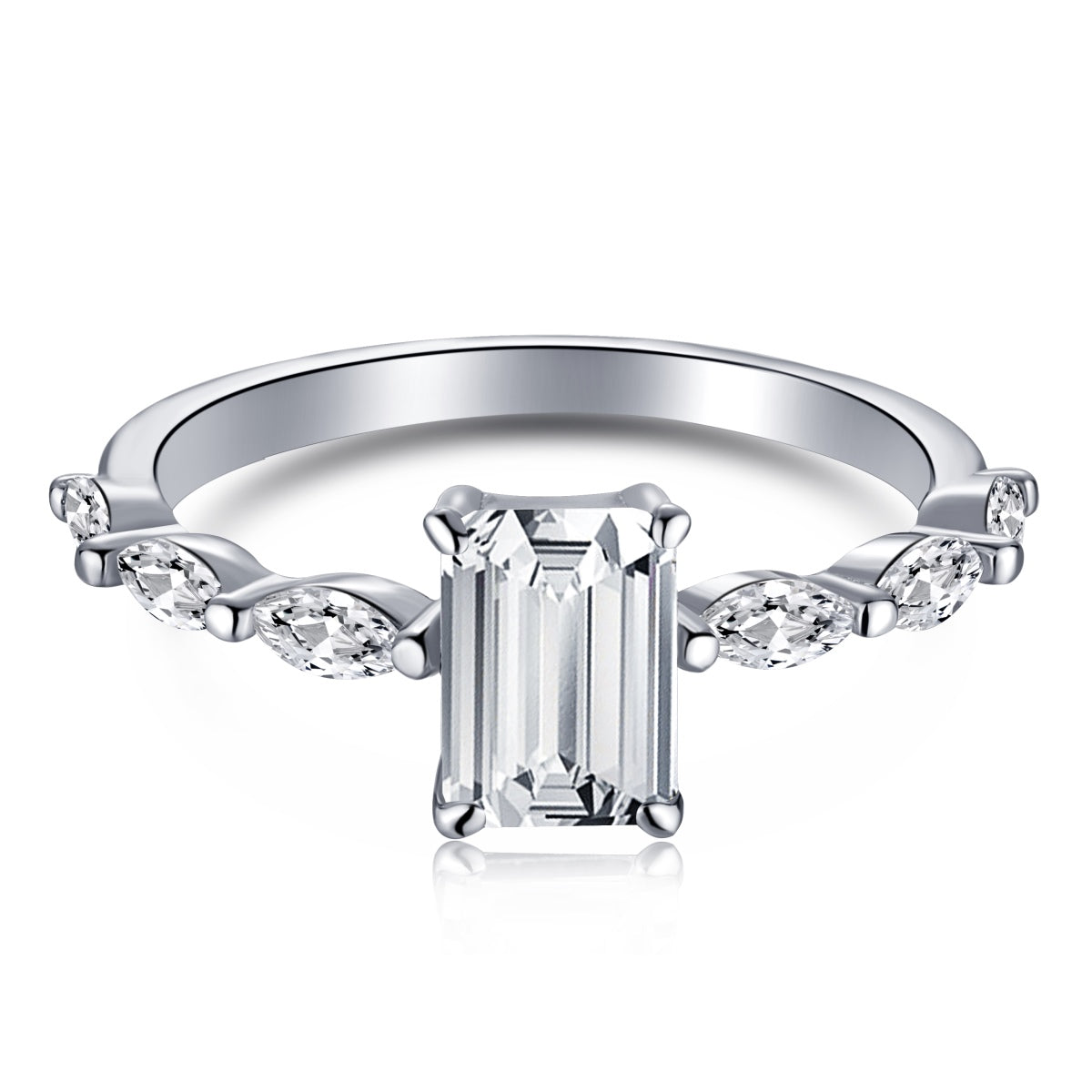 [Glimmer Jewelry]1.0カラット デインティ レスプレンデント ラディアントカット デイリーリング