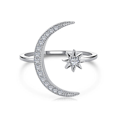 [Glimmer Jewelry]Eternity Moon & Star Ring