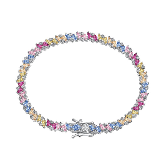 [Glimmer Jewelry]Ornate Sparkling Multi Cut Party Bracelet