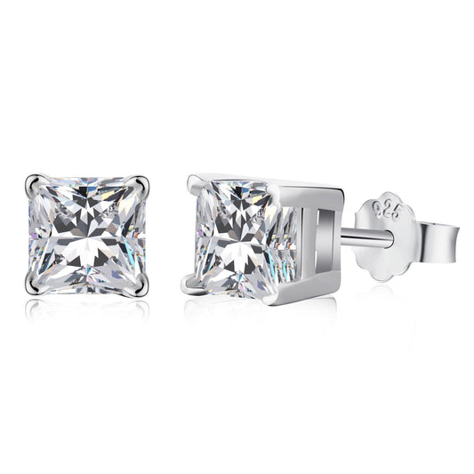 [Glimmer Jewelry]1.0 Carat Radiant Princess Cut Wedding Earrings