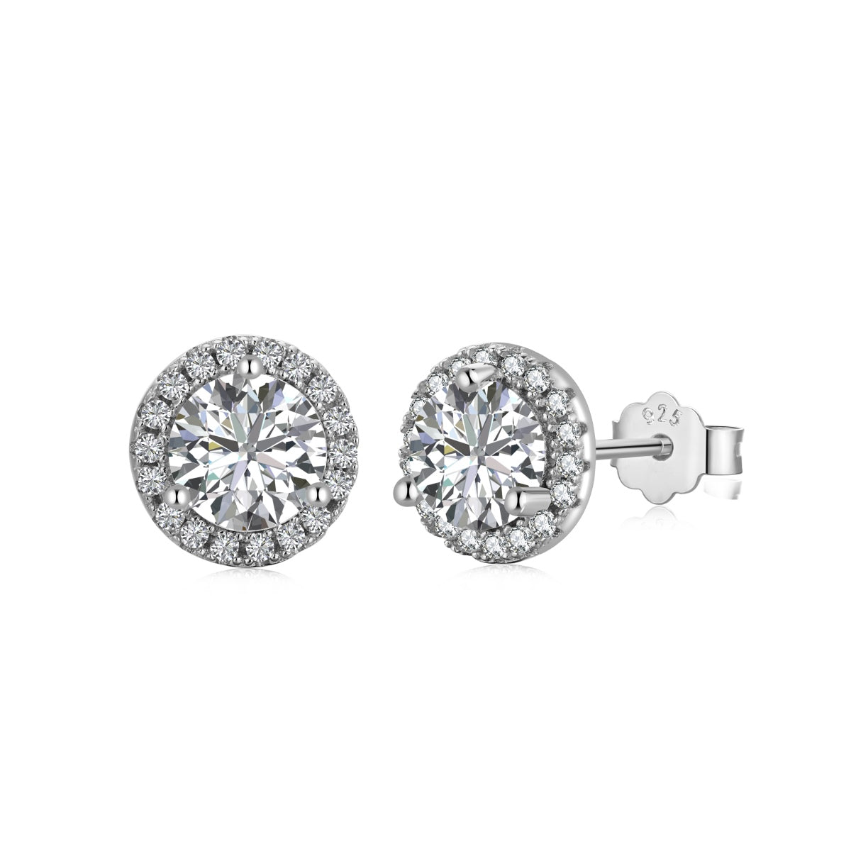 [Glimmer Jewelry]Classic Princess Round Shape Earrings