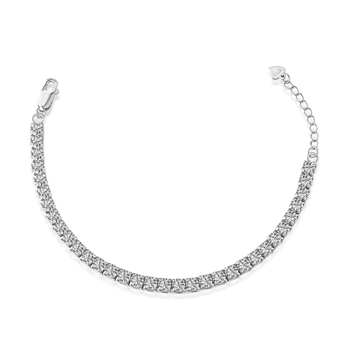 [Glimmer Jewelry]Sparkling Radiant Princess Cut Tennis Bracelet