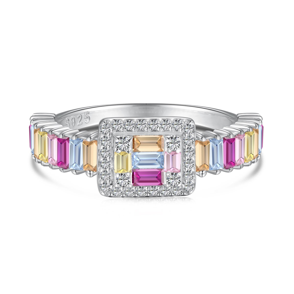 [Glimmer Jewelry]Exquisite Colorful Radiant Cut Party Ring