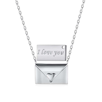 [Glimmer Jewelry]Envelope Heart Shape Mother's Day Necklace