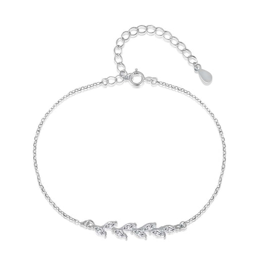 [Glimmer Jewelry]Elegant Wheat Leaves Shape Bracelet