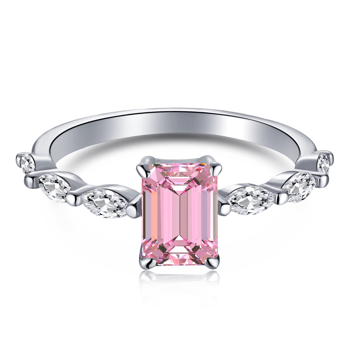 [Glimmer Jewelry]1.0カラット デインティ レスプレンデント ラディアントカット デイリーリング