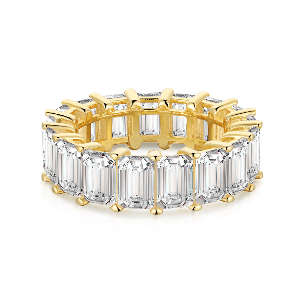 [Glimmer Jewelry]0.75 Carat Elegant Emerald Cut Tennis Ring