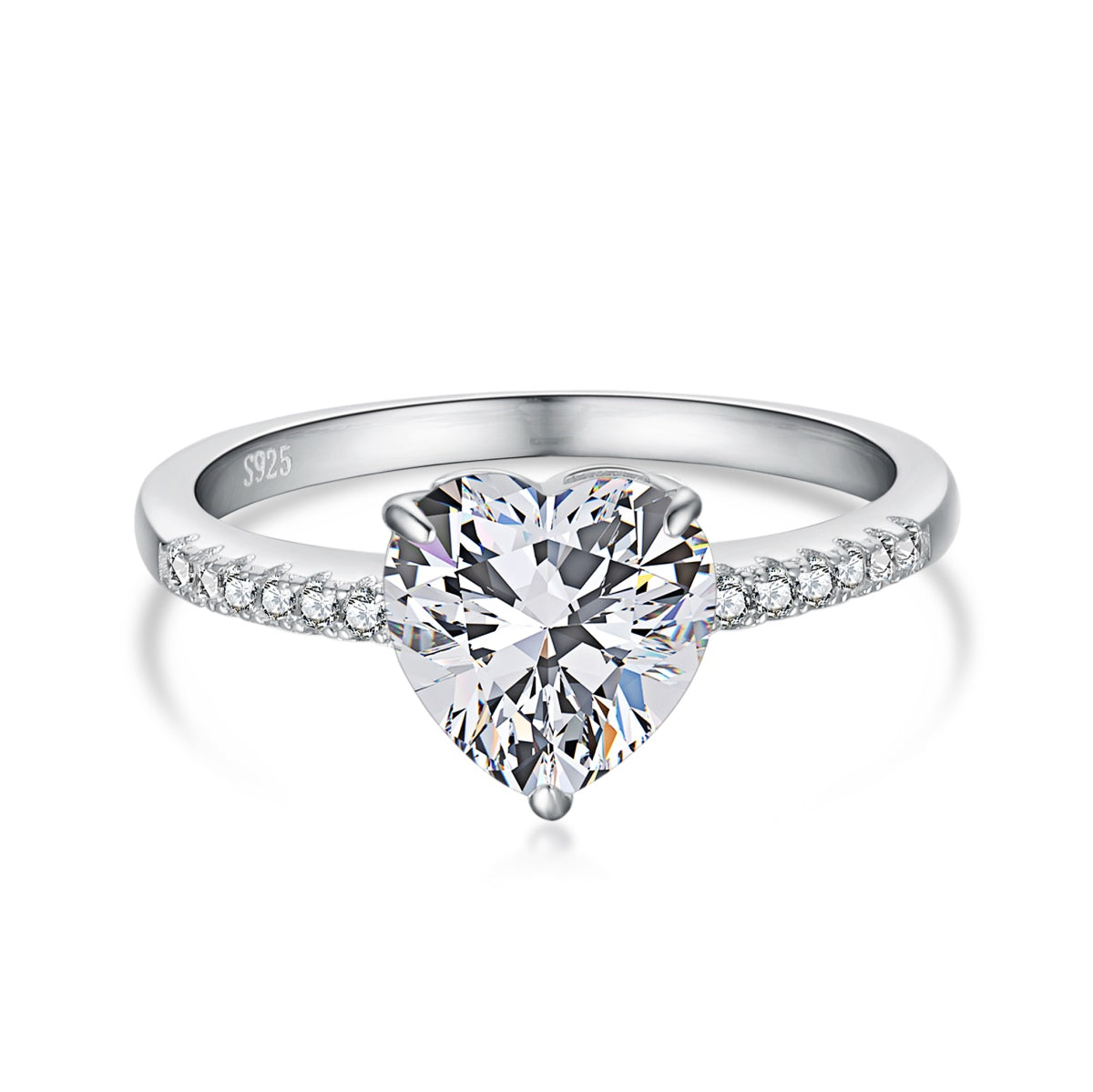 [Glimmer Jewelry]2.0カラット 魅惑的な輝きを放つハートカット恋人リング