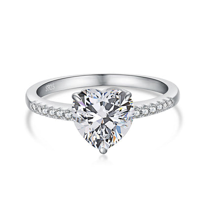 [Glimmer Jewelry]2.0カラット 魅惑的な輝きを放つハートカット恋人リング
