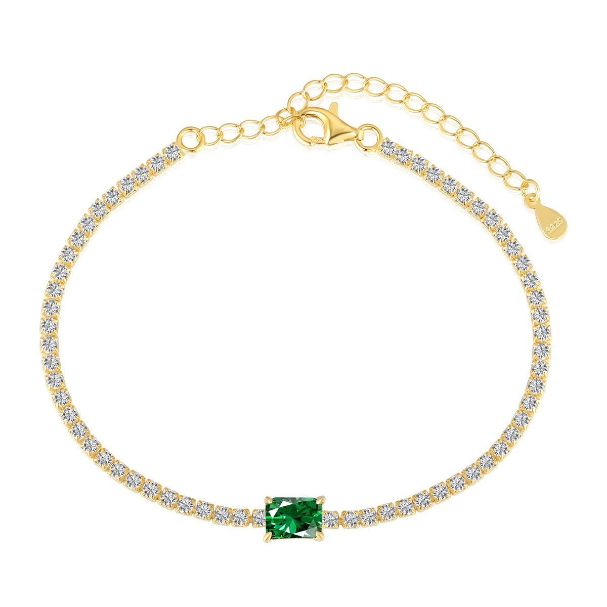 [Glimmer Jewelry]1.0 Carat Unique Emerald Cut Banquet Bracelet
