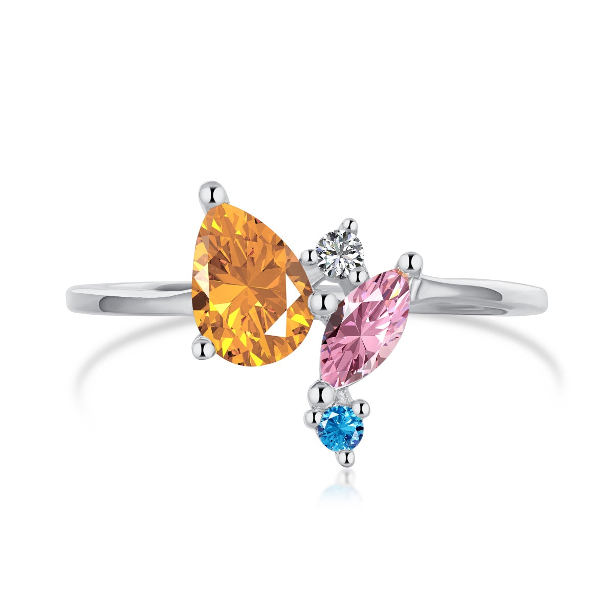 [Glimmer Jewelry]輝くカラフルなマルチカットデイリーリング