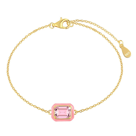 [Glimmer Jewelry]2.0 Carat Sparkling Colorful Emerald Cut Daily Bracelet