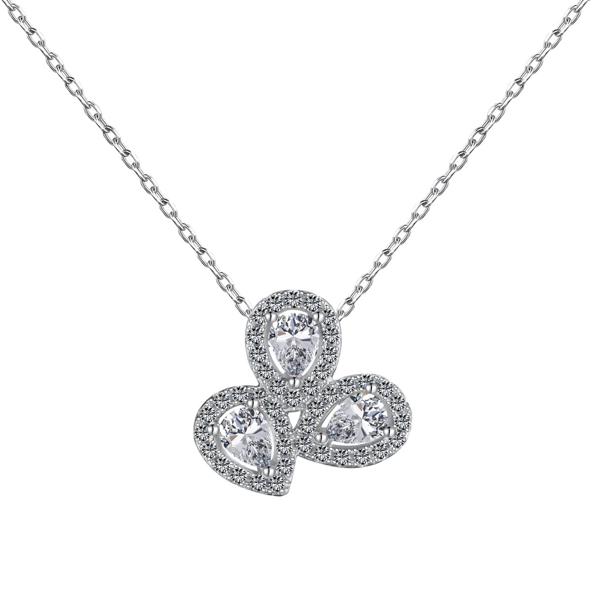 [Glimmer Jewelry]エレガントな花形ペアカットネックレス