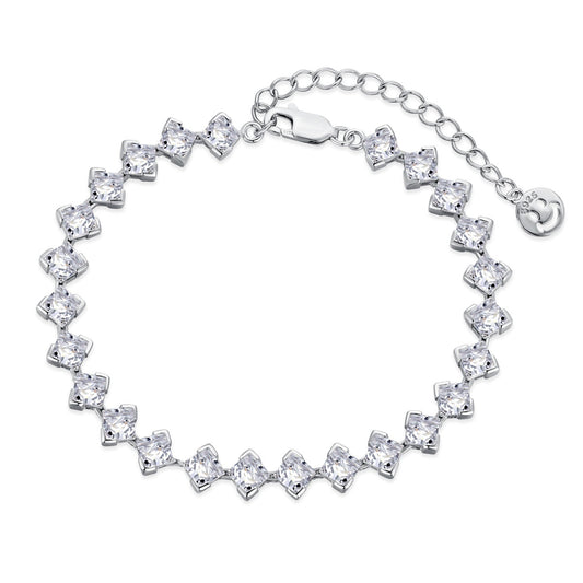 [Glimmer Jewelry]0.5 Carat Ornate Princess Cut Daily Bracelet