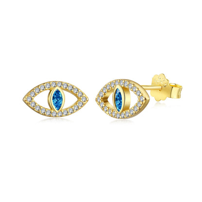 [Glimmer Jewelry]ブルーデビルアイズ中空スタッドピアス