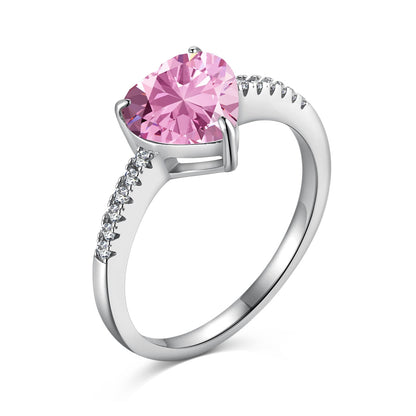 [Glimmer Jewelry]2.0カラット 魅惑的な輝きを放つハートカット恋人リング