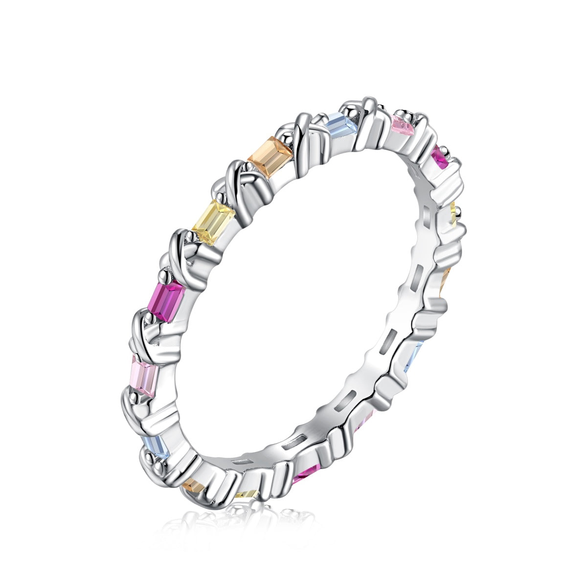 [Glimmer Jewelry]Charming Colorful Round Cut Daily Ring