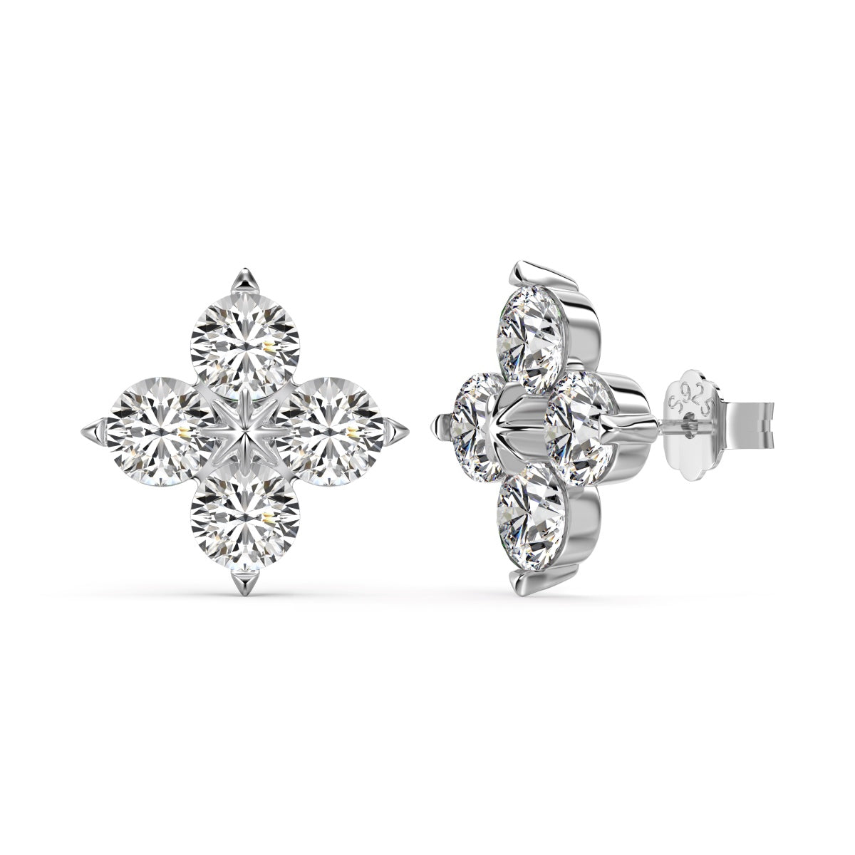 [Glimmer Jewelry]四つ葉のクローバー八芒星ピアス