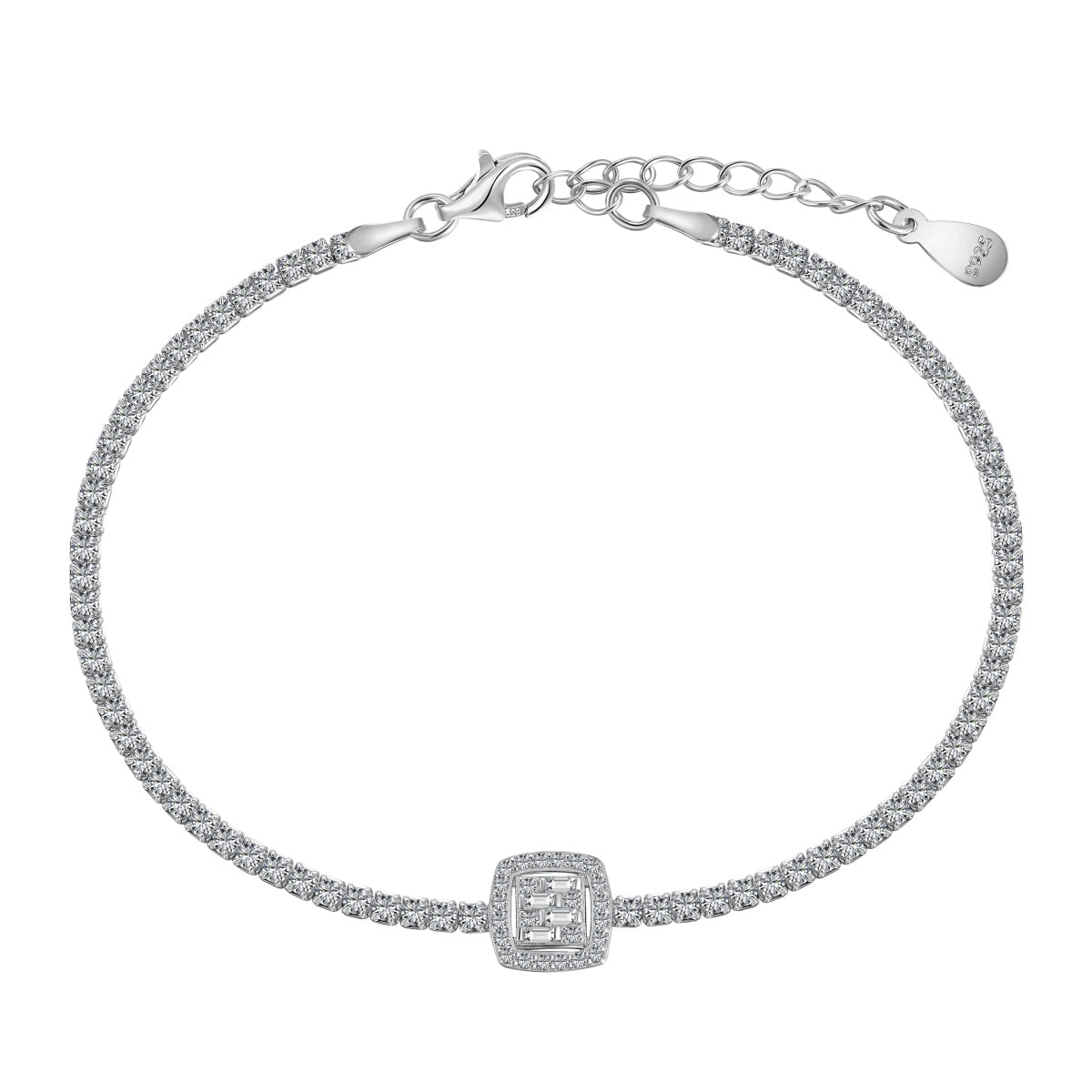[Glimmer Jewelry]Luxurious Dazzling Square Shape Banquet Bracelet