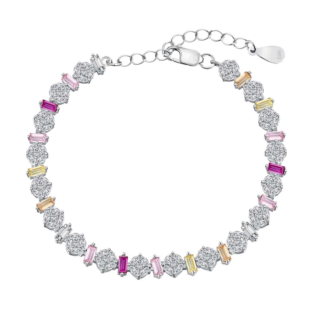 [Glimmer Jewelry]Radiant Colorful Round Shape Daily Bracelet