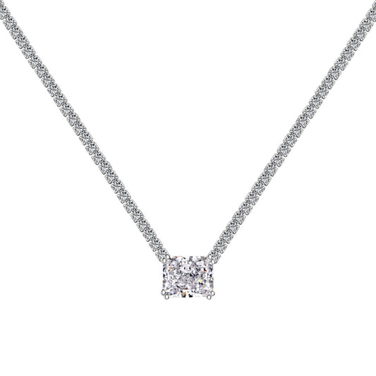 [Glimmer Jewelry]4.0 Carat Elegant Radiant Cut Necklace