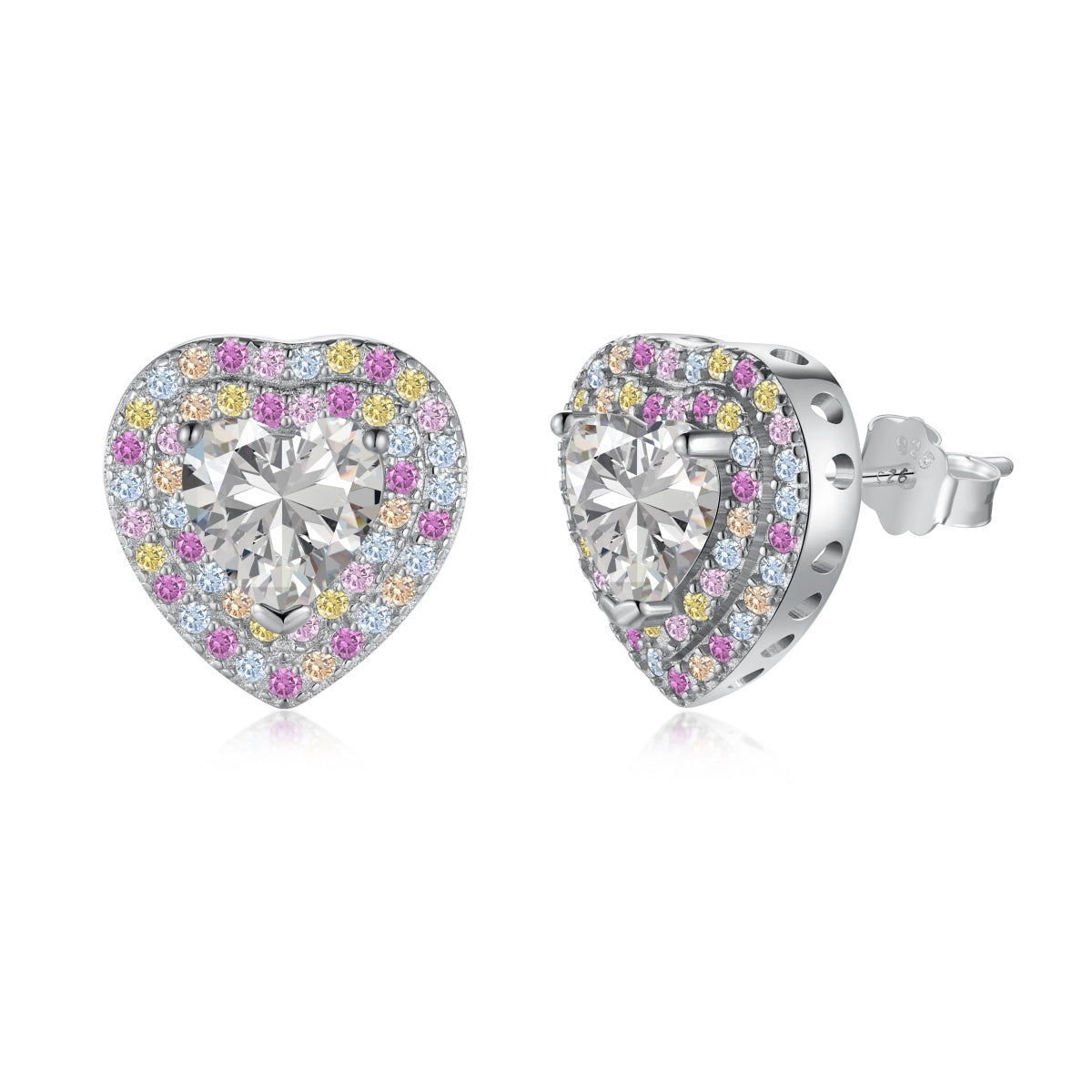 [Glimmer Jewelry]Dazzling Heart Shape Lover Earrings