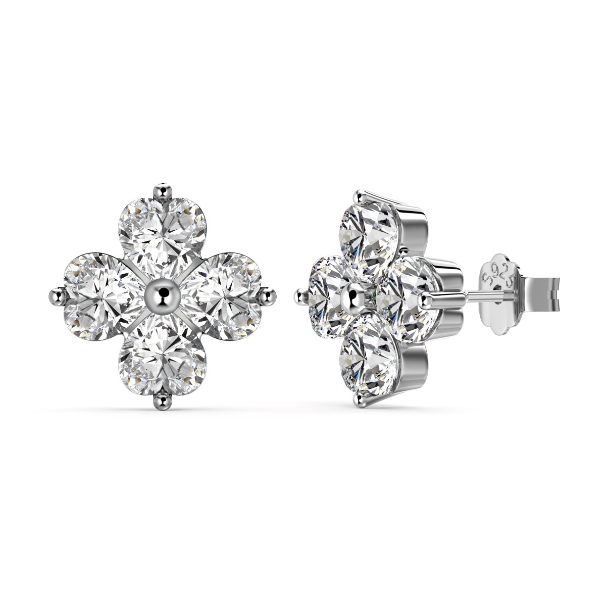 [Glimmer Jewelry]Four-Leaf Clover Ball Earrings