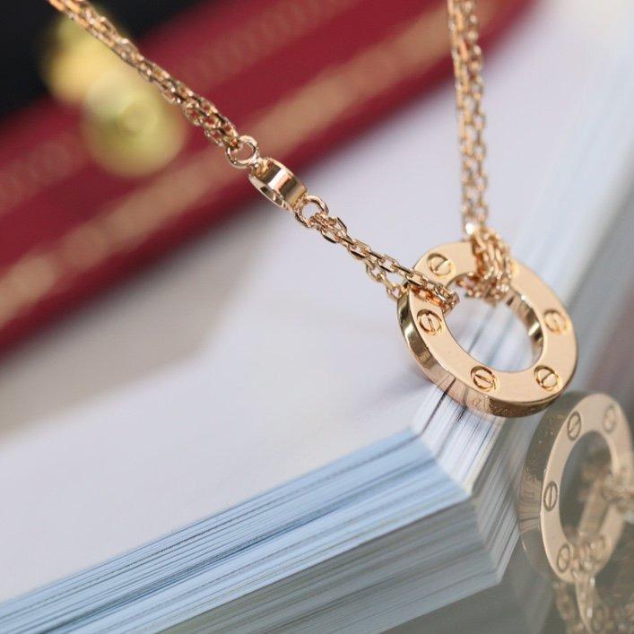 [Glimmer]LOVE NECKLACE ADJUSTABLE Glimmer GOLD 2 DIAMOND