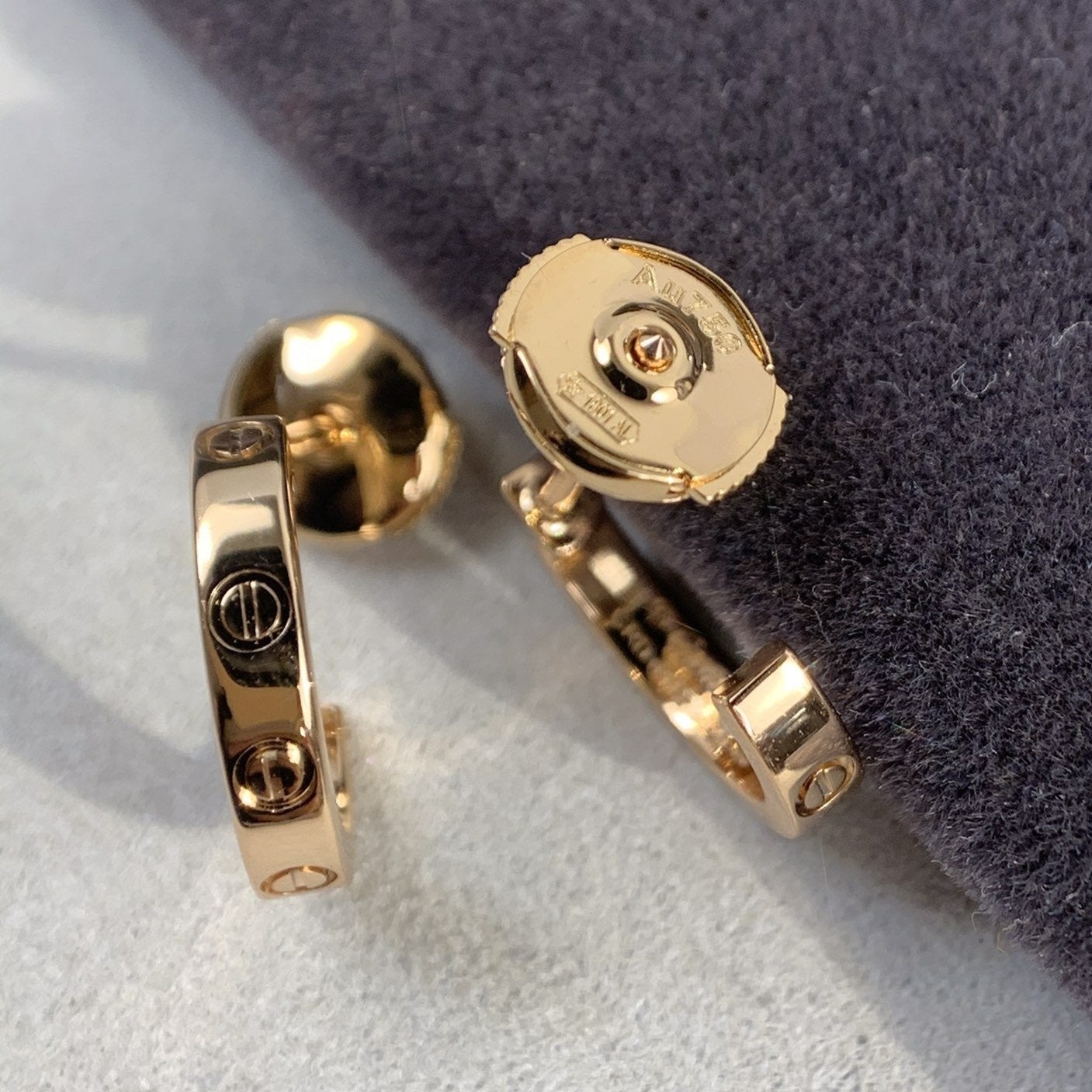 [Glimmer]LOVE EARRINGS 2.65MM PINK GOLD