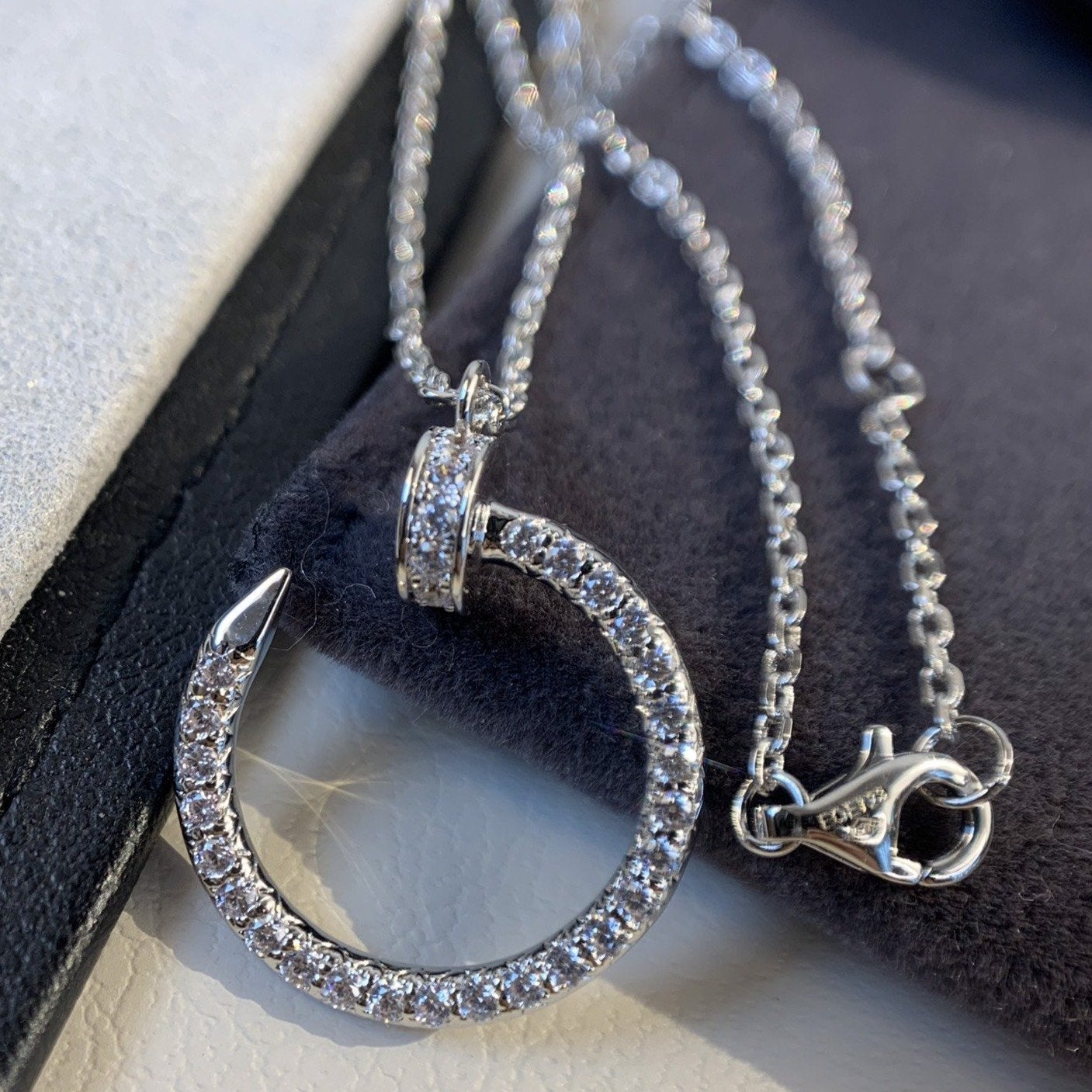 [Glimmer]JUSTE NECKLACE SILVER DIAMONDS
