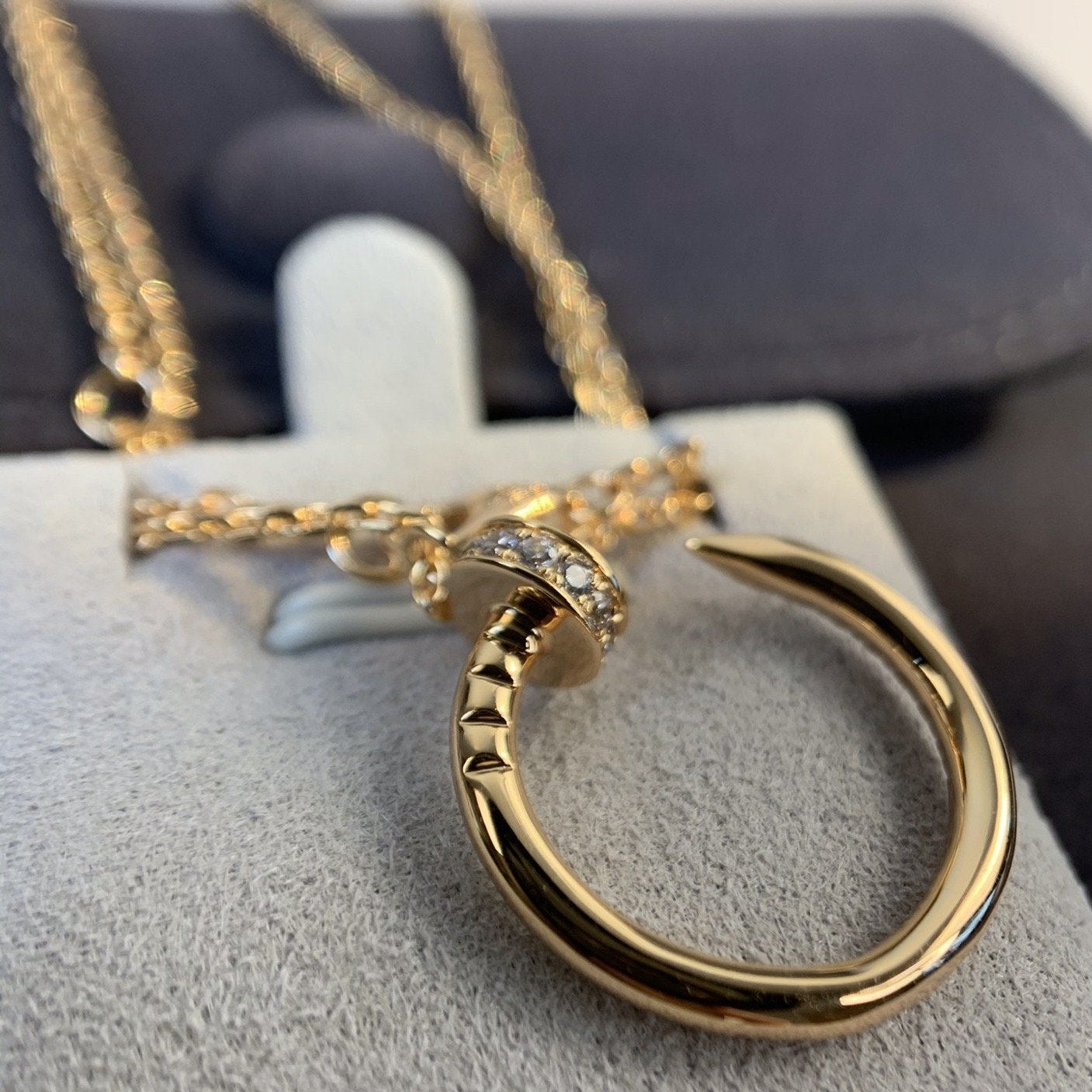 [Glimmer]JUSTE NECKLACE PINK GOLD DIAMONDS