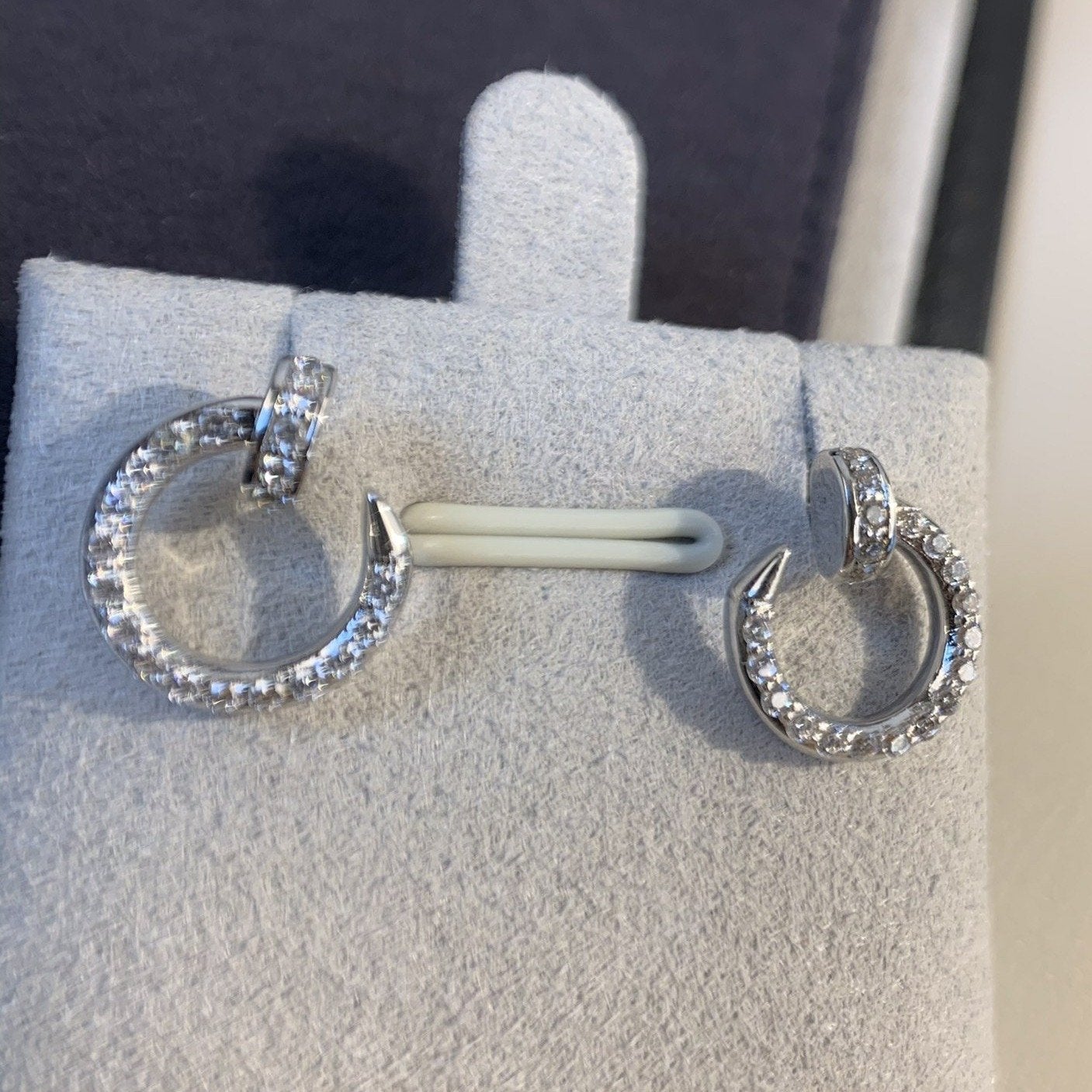 [Glimmer]JUSTE EARRINGS SILVER DIAMONDS