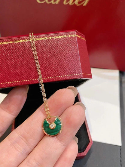 [Glimmer]AMULETTE Glimmer GOLD MALACHITE NECKLACE
