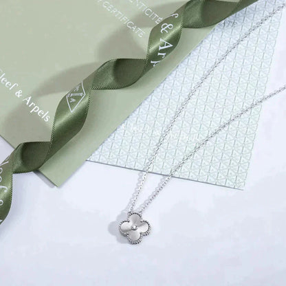 [Glimmer]CLOVER  15MM DIAMOND LASER NECKLACE SILVER
