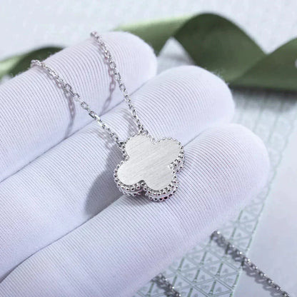 [Glimmer]CLOVER  15MM DIAMOND LASER NECKLACE SILVER
