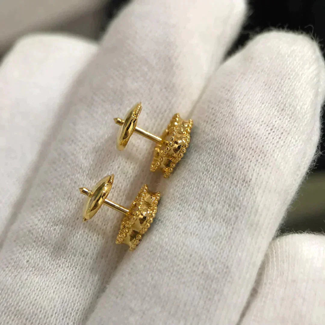 [Glimmer]CLOVER MINI 9.5MM MALACHITE  EARRINGS