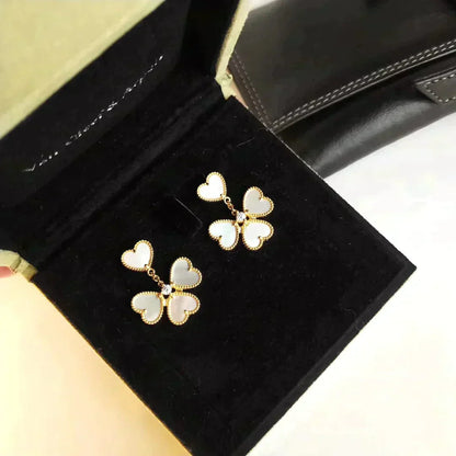 [Glimmer]CLOVER SWEET WHITE MOP EARRINGS